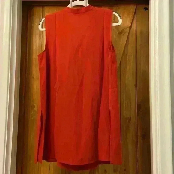 Eileen Fisher Woman’s Sleeveless Silk Tunic In Red Cinnabar XS/TP NWT - Picture 5 of 6